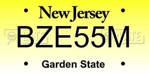 BZE55M New Jersey License Plate