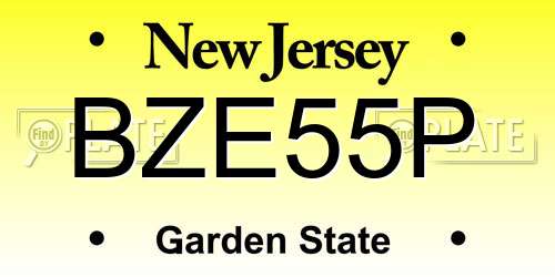 BZE55P New Jersey License Plate