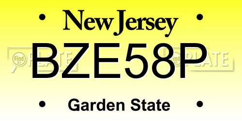 BZE58P New Jersey License Plate
