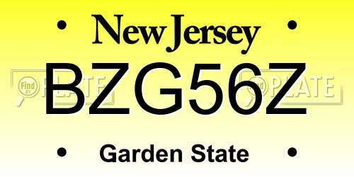 BZG56Z New Jersey License Plate