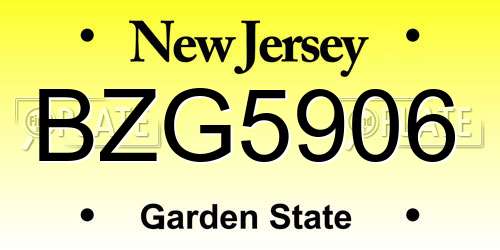 BZG5906 New Jersey License Plate