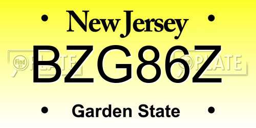 BZG86Z New Jersey License Plate
