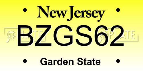 BZGS62 New Jersey License Plate