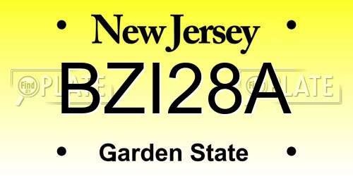 BZI28A New Jersey License Plate