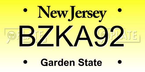 BZKA92 New Jersey License Plate