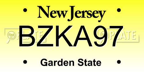 BZKA97 New Jersey License Plate
