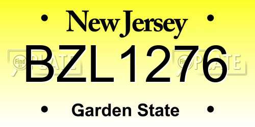 BZL1276 New Jersey License Plate