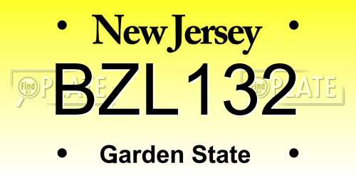 BZL132 New Jersey License Plate