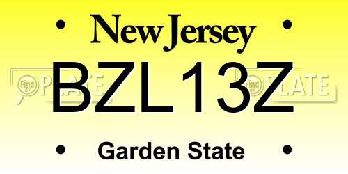 BZL13Z New Jersey License Plate