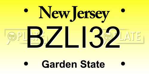 BZLI32 New Jersey License Plate