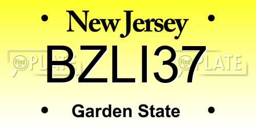 BZLI37 New Jersey License Plate
