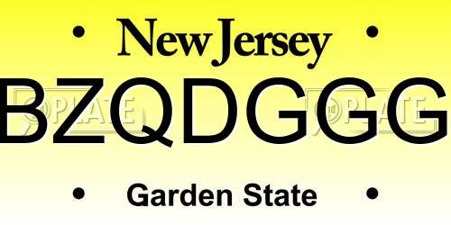 BZQDGGG New Jersey License Plate
