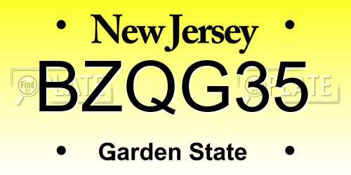BZQG35 New Jersey License Plate