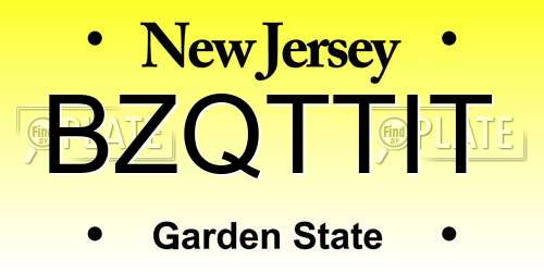 BZQTTIT New Jersey License Plate