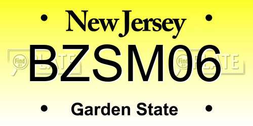 BZSM06 New Jersey License Plate