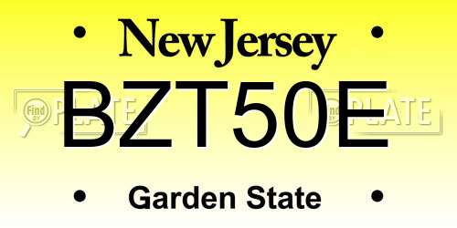 BZT50E New Jersey License Plate