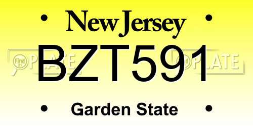 BZT591 New Jersey License Plate