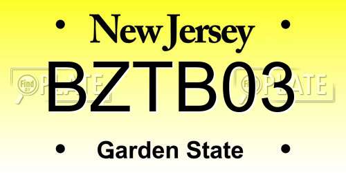 BZTB03 New Jersey License Plate