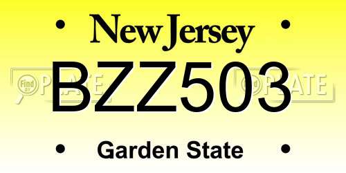 BZZ503 New Jersey License Plate