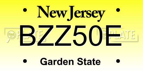BZZ50E New Jersey License Plate