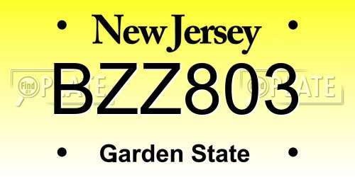 BZZ803 New Jersey License Plate