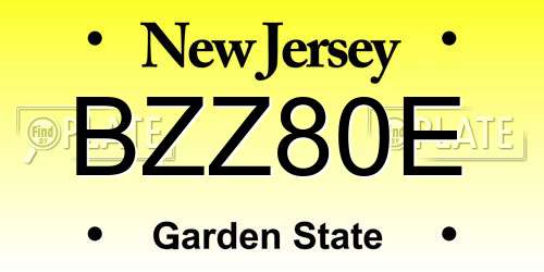 BZZ80E New Jersey License Plate