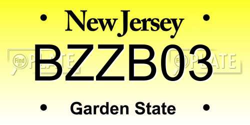 BZZB03 New Jersey License Plate