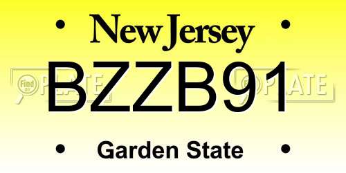 BZZB91 New Jersey License Plate