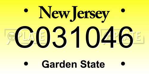 C031046 New Jersey License Plate