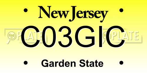 C03GIC New Jersey License Plate