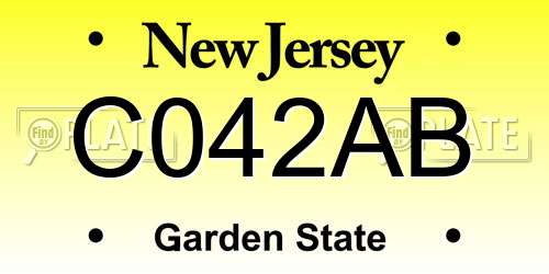 C042AB New Jersey License Plate