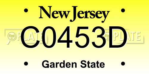 C0453D New Jersey License Plate