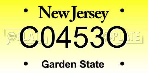 C0453O New Jersey License Plate