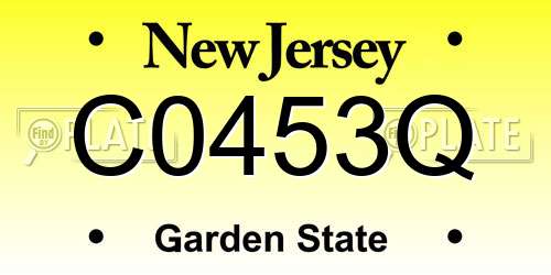 C0453Q New Jersey License Plate