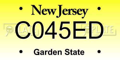 C045ED New Jersey License Plate