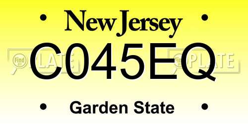 C045EQ New Jersey License Plate