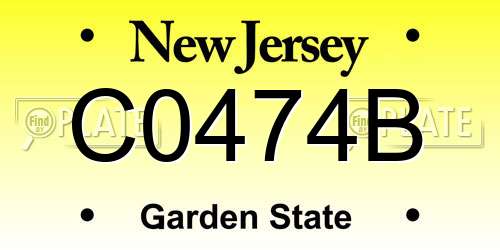 C0474B New Jersey License Plate