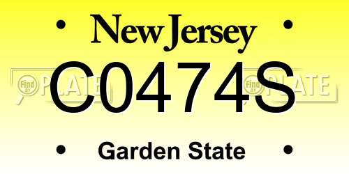 C0474S New Jersey License Plate