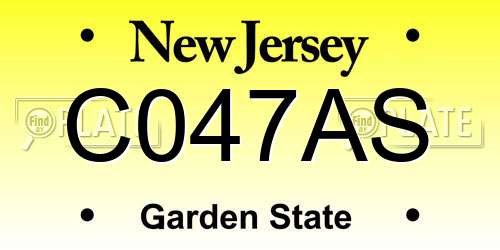 C047AS New Jersey License Plate