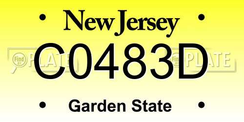 C0483D New Jersey License Plate