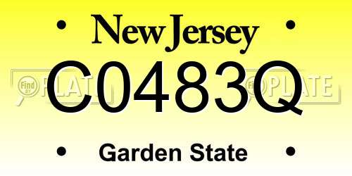 C0483Q New Jersey License Plate