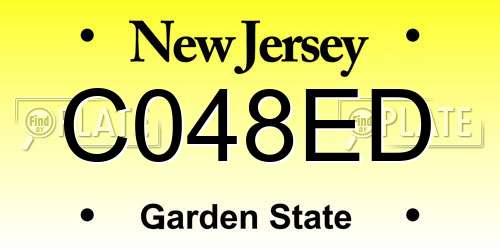 C048ED New Jersey License Plate