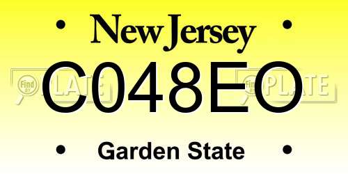 C048EO New Jersey License Plate