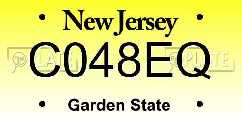 C048EQ New Jersey License Plate