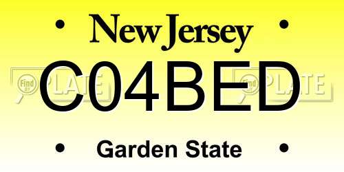 C04BED New Jersey License Plate
