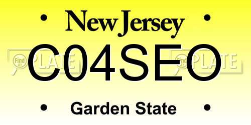 C04SEO New Jersey License Plate