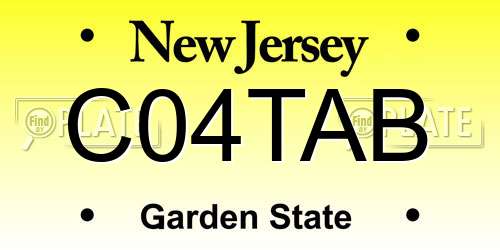 C04TAB New Jersey License Plate