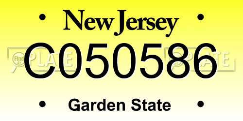 C050586 New Jersey License Plate