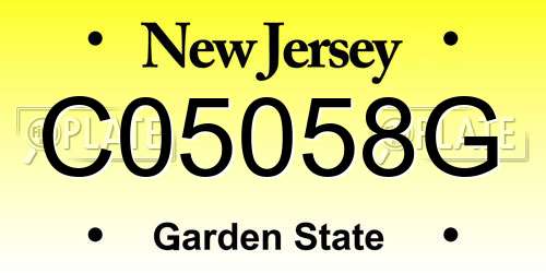 C05058G New Jersey License Plate