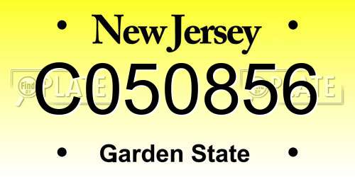 C050856 New Jersey License Plate